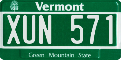 VT license plate XUN571