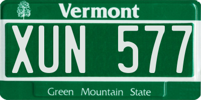 VT license plate XUN577