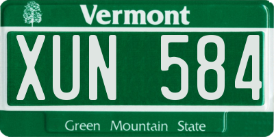 VT license plate XUN584