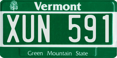 VT license plate XUN591
