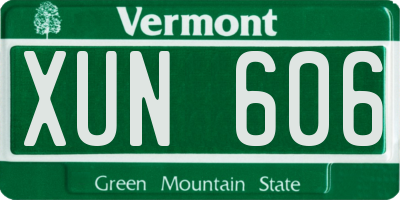 VT license plate XUN606