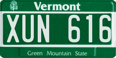 VT license plate XUN616