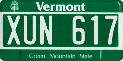 VT license plate XUN617