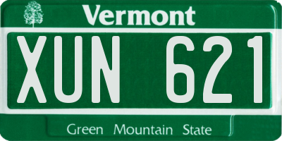 VT license plate XUN621