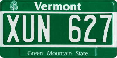 VT license plate XUN627