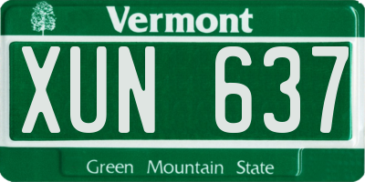 VT license plate XUN637