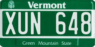 VT license plate XUN648