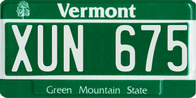 VT license plate XUN675