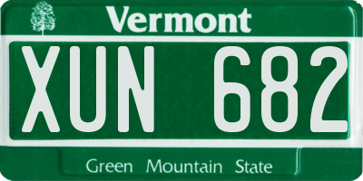 VT license plate XUN682