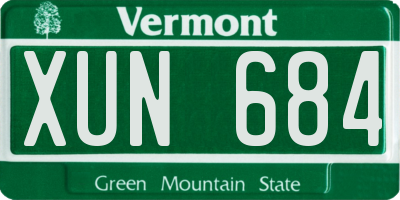 VT license plate XUN684