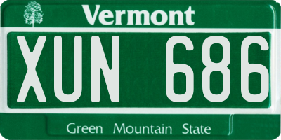 VT license plate XUN686