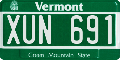 VT license plate XUN691