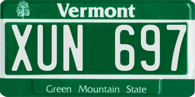VT license plate XUN697