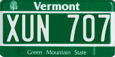 VT license plate XUN707