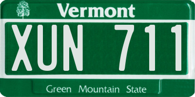 VT license plate XUN711