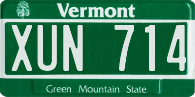 VT license plate XUN714