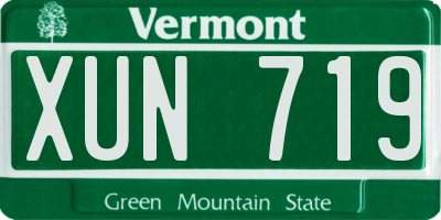 VT license plate XUN719