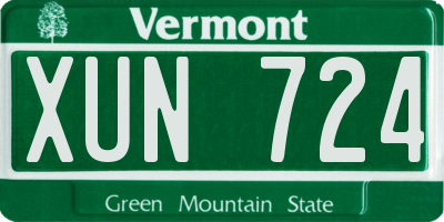 VT license plate XUN724