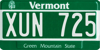 VT license plate XUN725
