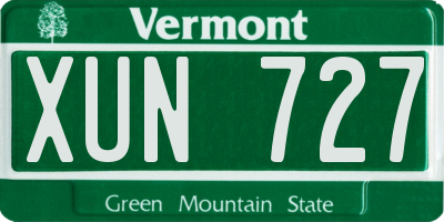 VT license plate XUN727