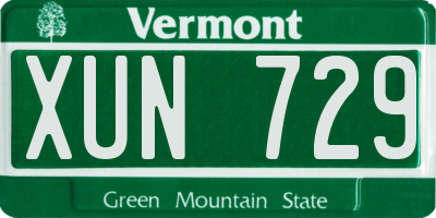VT license plate XUN729