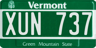 VT license plate XUN737