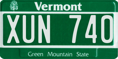 VT license plate XUN740