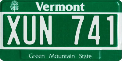 VT license plate XUN741