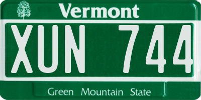 VT license plate XUN744