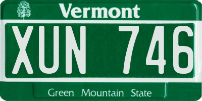 VT license plate XUN746