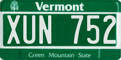 VT license plate XUN752