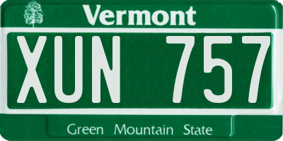VT license plate XUN757