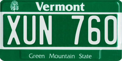 VT license plate XUN760