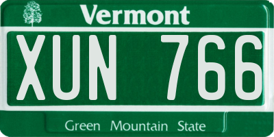VT license plate XUN766