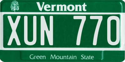 VT license plate XUN770