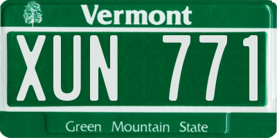 VT license plate XUN771