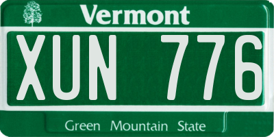 VT license plate XUN776