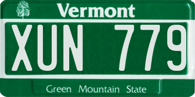 VT license plate XUN779