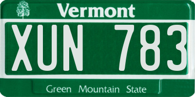 VT license plate XUN783