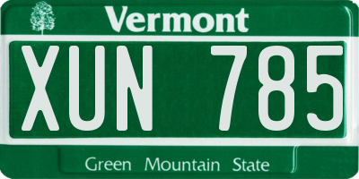 VT license plate XUN785
