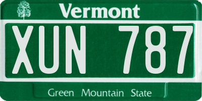 VT license plate XUN787