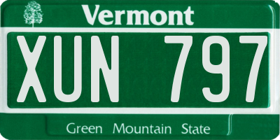 VT license plate XUN797
