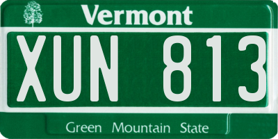 VT license plate XUN813