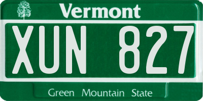 VT license plate XUN827