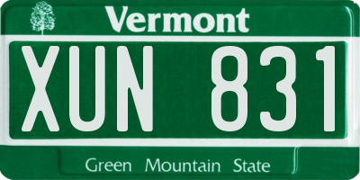 VT license plate XUN831
