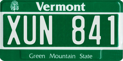 VT license plate XUN841