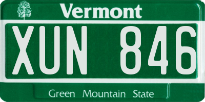 VT license plate XUN846