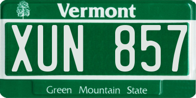 VT license plate XUN857