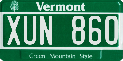 VT license plate XUN860