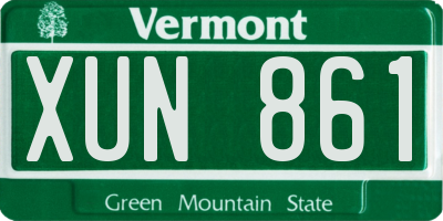 VT license plate XUN861